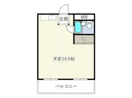 ジェイクィーン西大物(ワンルーム/3階)の間取り写真