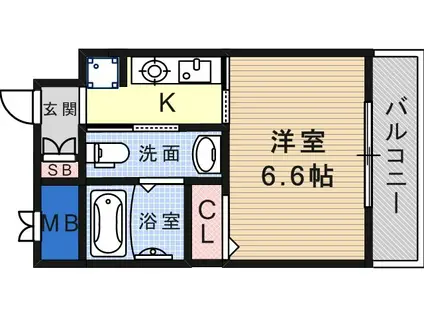 SWISS立花(1K/2階)の間取り写真