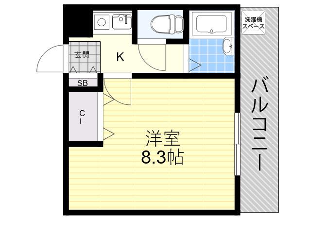 クレールステュディオ(1K/2階)の間取り写真