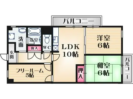 ロイヤルS口田中(2SLDK/2階)の間取り写真