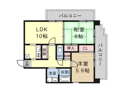 アビタ16(2LDK/4階)の間取り写真