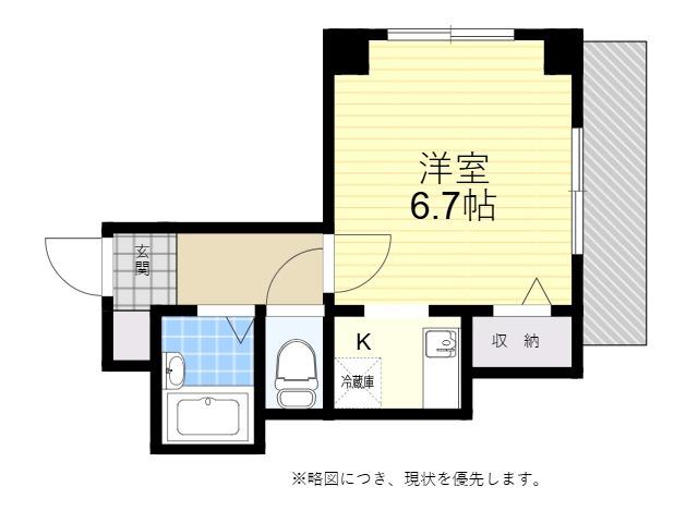 KマンションJIN(1K/2階)の間取り写真