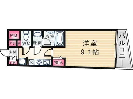 トスカーナフォーラム(1K/1階)の間取り写真