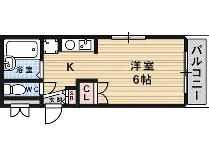 ユネ-シル(ワンルーム/1階)の間取り写真