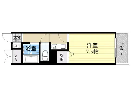 大岸ハイツ(1K/2階)の間取り写真