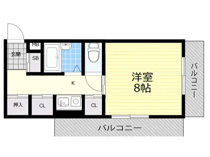 ひらこうPARTⅠ(1K/5階)の間取り写真