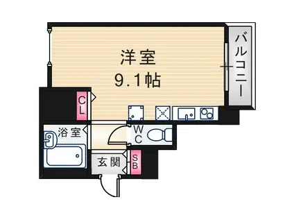 COZY園田(ワンルーム/3階)の間取り写真