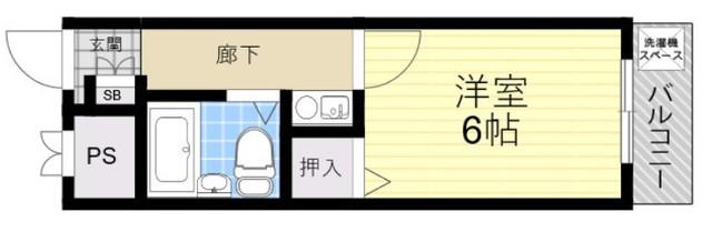 シロハイヌ名神町(1K/10階)の間取り写真