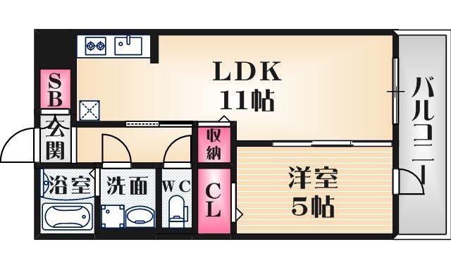 グランメールタカミ(1LDK/3階)の間取り写真