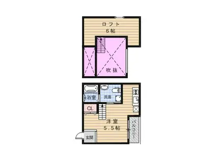 プエンテ(ワンルーム/1階)の間取り写真