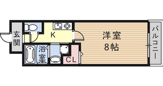 クラシェス尼崎(1K/10階)の間取り写真
