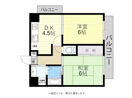 AGIOミヨシ(2DK/3階)の間取り写真