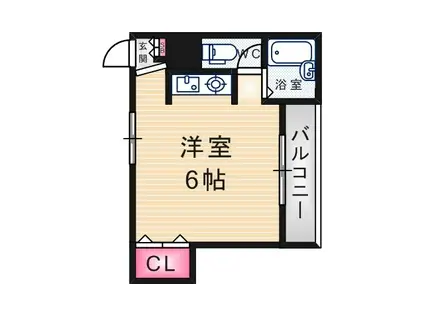 ピオーネ東七松A棟(ワンルーム/3階)の間取り写真