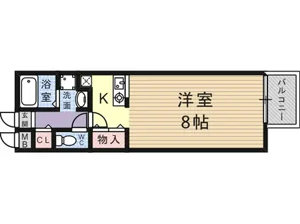 パークサイドマメゾン(1K/1階)の間取り写真