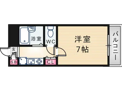 COZYセイケン弐番館(1K/2階)の間取り写真