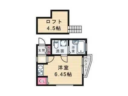 コスモヴィレッジ潮江(ワンルーム/2階)の間取り写真