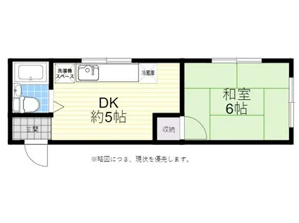 ミウラマンション(1DK/3階)の間取り写真