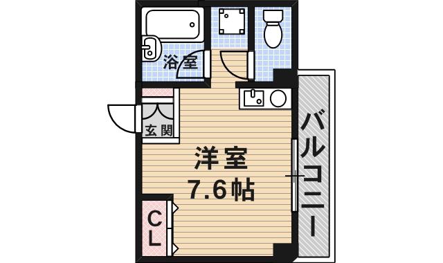 シャトーメイジ(ワンルーム/4階)の間取り写真