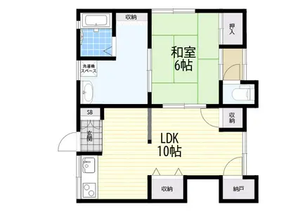 西田文化(1LDK/2階)の間取り写真