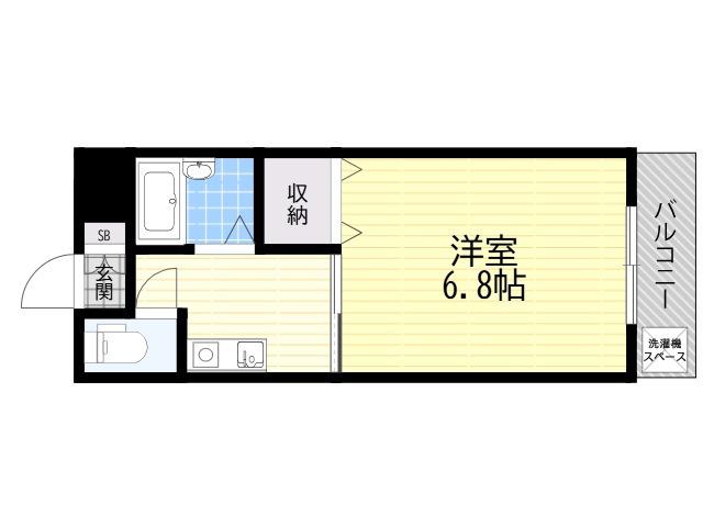 クレアール立花(1K/1階)の間取り写真