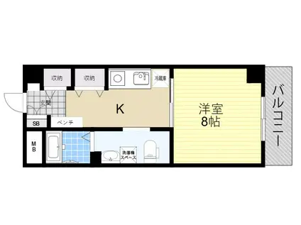 ラ・マルガリータ(1K/4階)の間取り写真