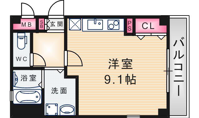 パルクソレイユ潮江(ワンルーム/3階)の間取り写真