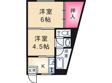 大芝ローザリーマンション(2K/3階)の間取り写真