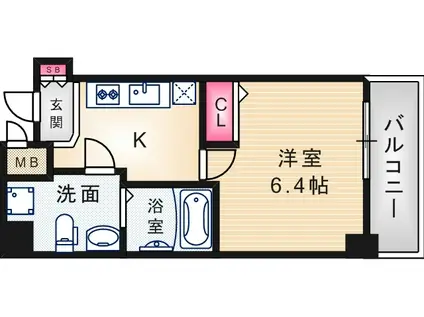 エヌイーワールド尼崎(1K/5階)の間取り写真