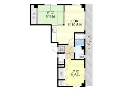 ハイツ大武(2LDK/1階)の間取り写真