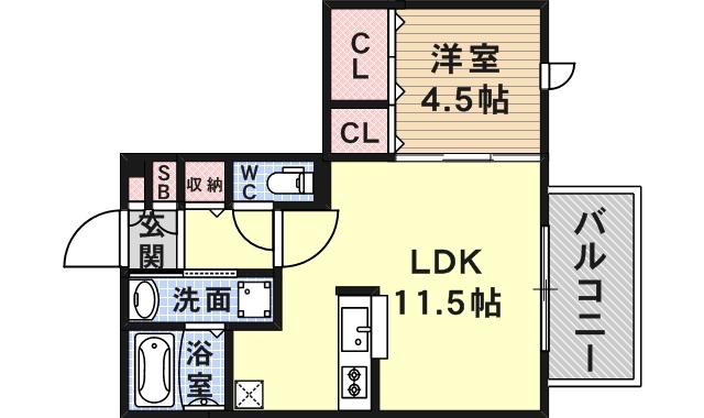 PROCEED GARDEN(1LDK/2階)の間取り写真