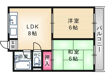 リヴィエール尾浜(2LDK/2階)の間取り写真
