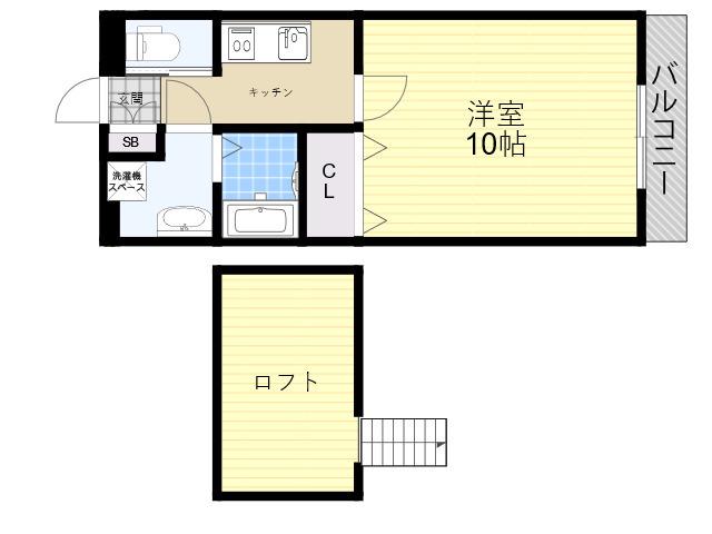 SHIKOKU Ⅷ(1K/5階)の間取り写真