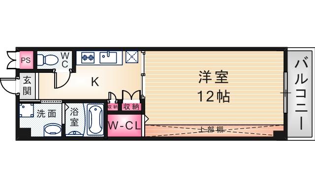 プラマー3番館(1K/4階)の間取り写真