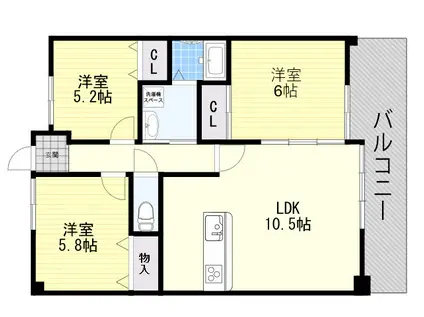 デイグラン シャンドフルール(3LDK/1階)の間取り写真