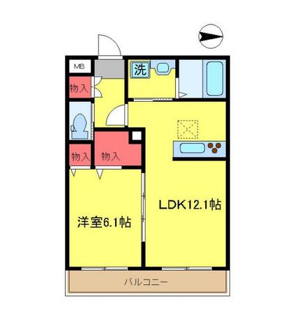CLIFTONCOURT(1LDK/1階)の間取り写真