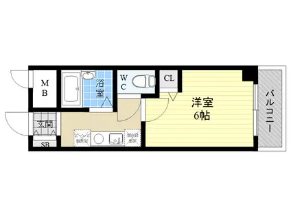 Sビルディング(1K/3階)の間取り写真