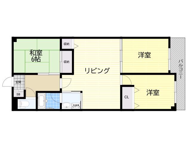 ファースト園田(3LDK/4階)の間取り写真