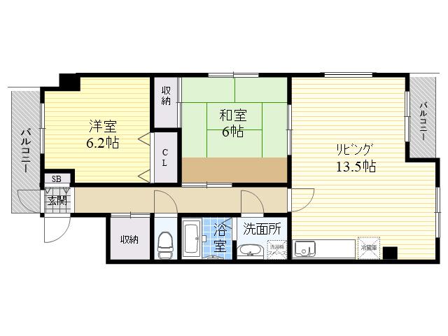 PLUMBER塚口(2LDK/1階)の間取り写真