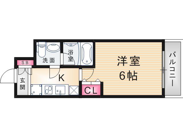 アリビオ立花1(1K/9階)の間取り写真