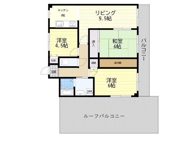 フレイグラント坂山(3LDK/7階)の間取り写真