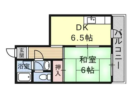 JR東海道・山陽本線 尼崎駅(ＪＲ) 徒歩7分 2階建 築47年(1DK/2階)の間取り写真