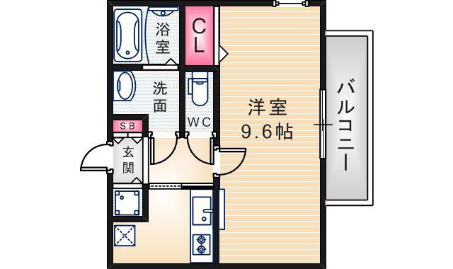 エストゥディオ73(1K/1階)の間取り写真