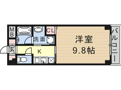 ラ・コピエ南塚口(1K/4階)の間取り写真