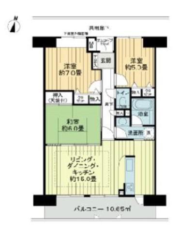 メロディーハイム尼崎(3LDK/8階)の間取り写真