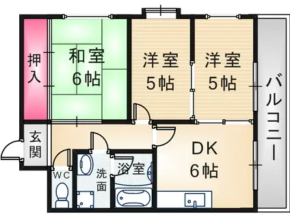 園田駅前ビル(3DK/3階)の間取り写真