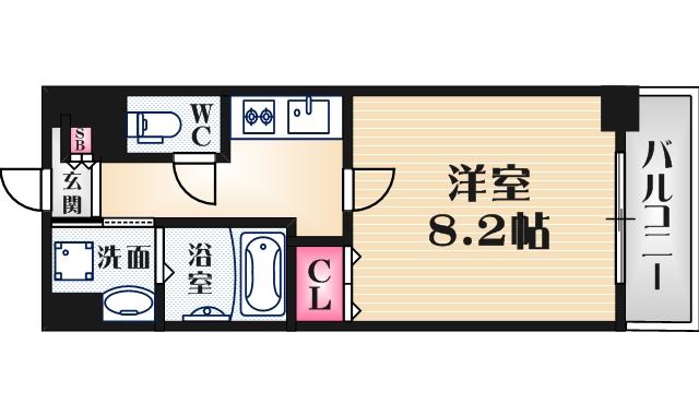 アトール尼崎(1K/10階)の間取り写真