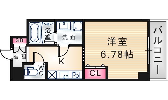 アリビオ立花3(1K/7階)の間取り写真