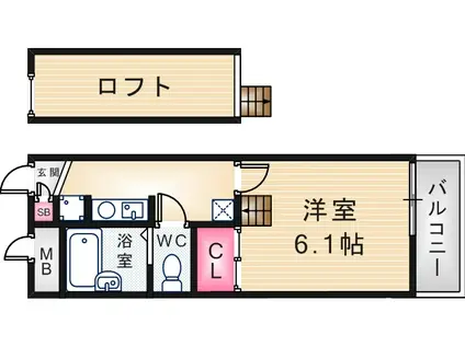 ダイワレジデンス常光寺(1K/1階)の間取り写真