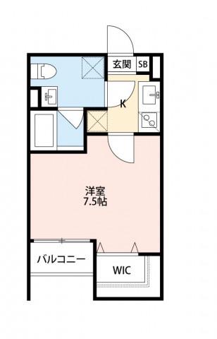 CELESTY(1K/2階)の間取り写真