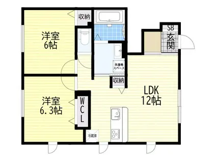 エスペーロ3(2LDK/1階)の間取り写真